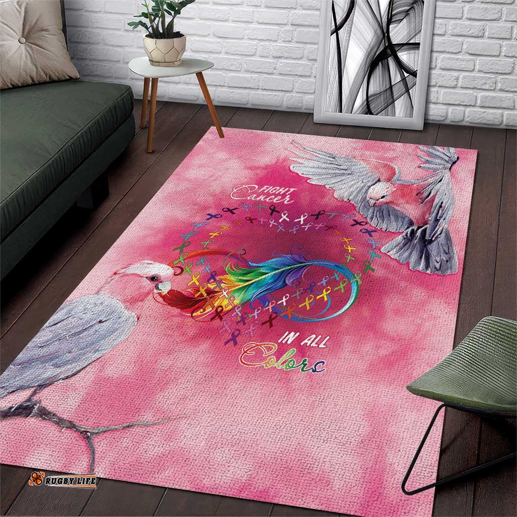 Australia Fight Cancer In All Colors Area Rug Galah Pink Tie Dye LT7