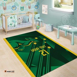 Australia Kangaroo Custom Area Rug Aussie National Color Sporty Pattern LT9