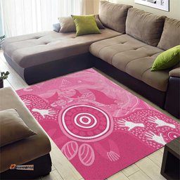 Australia Breast Cancer Awareness Area Rug Pink Ribbon Manta Ray Aboriginal Art LT14