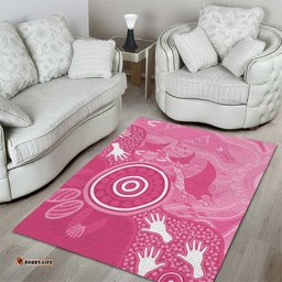 Australia Breast Cancer Awareness Area Rug Pink Ribbon Manta Ray Aboriginal Art LT14