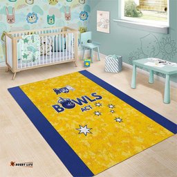 Australian ACT Lawn Bowls Area Rug Aussie Minimalist Style LT9