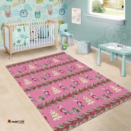 Australia Pink Galah Christmas Area Rug Eolophus Roseicapilla Bottlebrush Seamless LT14