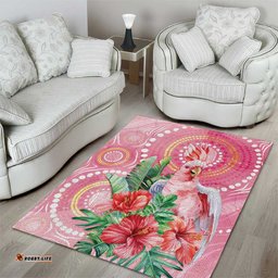 Breast Cancer Pink Cockatoo Area Rug Australia Indigenous Watercolor Glaze LT7