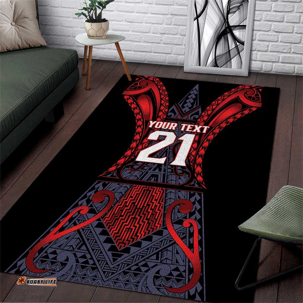Custom New Zealand Area Rug Maori Kiwiana Pattern Tukutuku Motif LT9