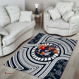 Carlton Football Club Area Rug Indigenous Monochrome Dot Art Mascot Style TS04