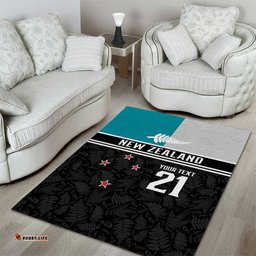 Custom NZ Cricket Pride Area Rug Silver Fern Fan Supporter Apparel LT9