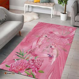 Australia Breast Cancer Awareness Area Rug Think Pink Cockatoos Ribbon LT14
