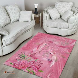 Australia Breast Cancer Awareness Area Rug Think Pink Cockatoos Ribbon LT14