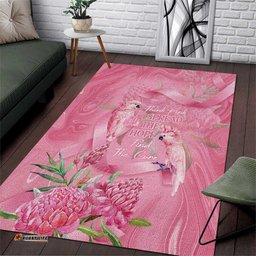 Australia Breast Cancer Awareness Area Rug Think Pink Cockatoos Ribbon LT14