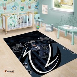 Carlton Navy Area Rug Captain With Aboriginal Art DT05