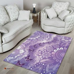 Australia Epilepsy Awareness Area Rug Purple Butterflies Aboriginal LT05