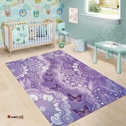 Australia Epilepsy Awareness Area Rug Purple Butterflies Aboriginal LT05