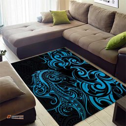 Blue Aoteara Horse Racing Area Rug NZ Maori Pattern LT14