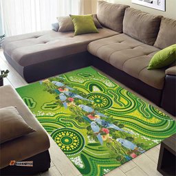 Budgerigar Australia Area Rug Aussie Common Parakeet Indigenous Art LT14
