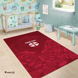 Custom England Rugby 2025 Area Rug Go Champions Red Rose LT14