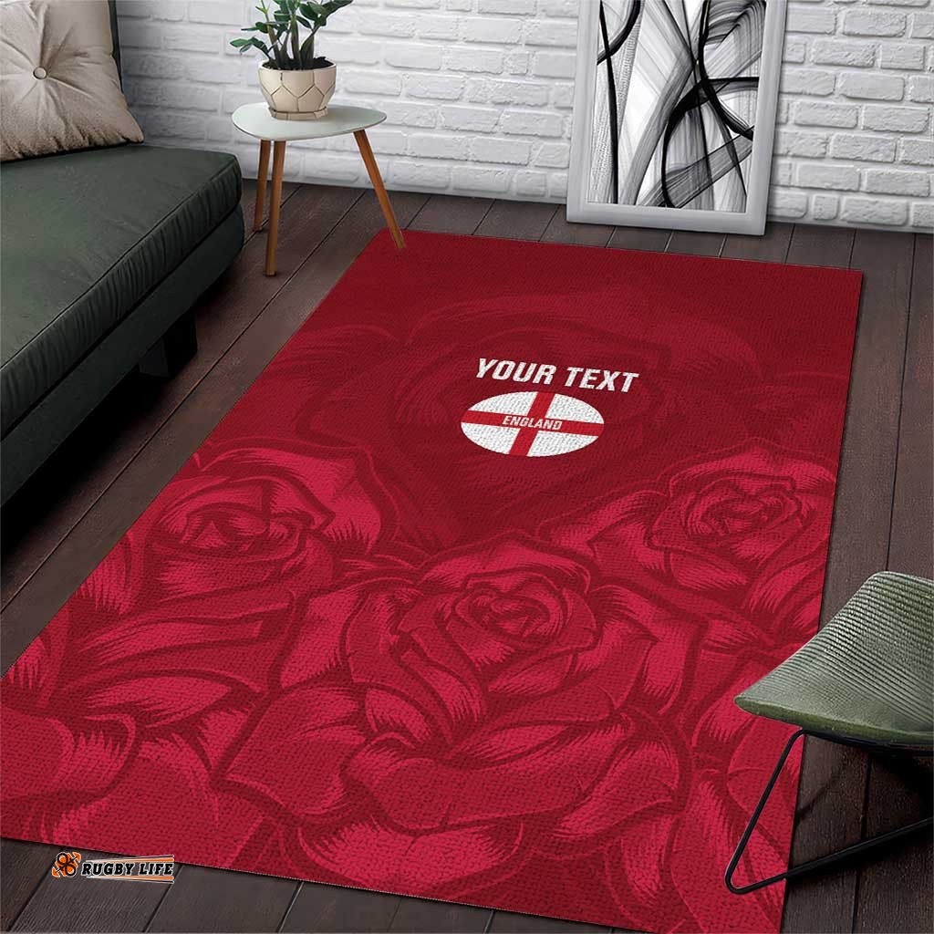 Custom England Rugby 2025 Area Rug Go Champions Red Rose LT14