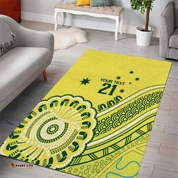 Custom Cricket Aussie Pride Area Rug Aboriginal Dot Art Cricket LT9