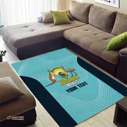 Custom Bowls Australia Area Rug Teal Color Curve Sporty LT14