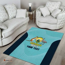 Custom Bowls Australia Area Rug Teal Color Curve Sporty LT14