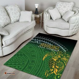 Cook Islands Rugby Kuki Avaiki Area Rug Tribal Turtle LT7