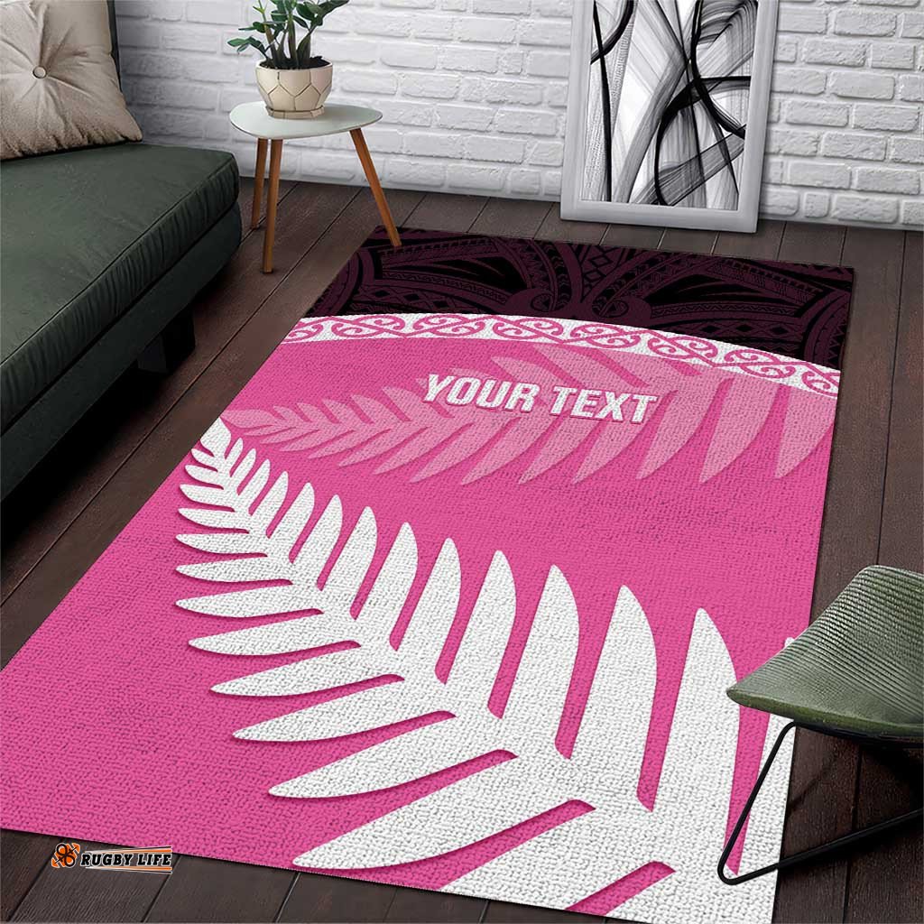 Custom New Zealand Aotearoa Cricket Area Rug Go White Silver Fern LT14