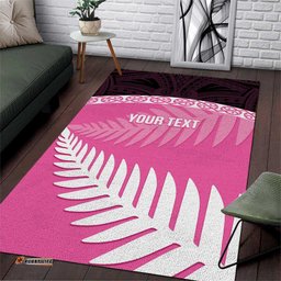 Custom New Zealand Aotearoa Cricket Area Rug Go White Silver Fern LT14