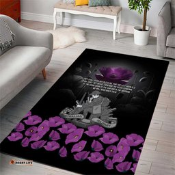 ANZAC Day Remembrance Area Rug Purple Poppy We Will Remember Them LT9