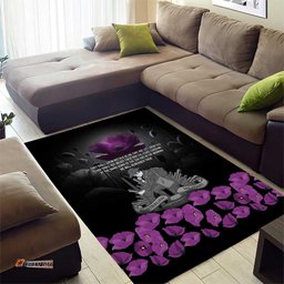 ANZAC Day Remembrance Area Rug Purple Poppy We Will Remember Them LT9