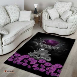 ANZAC Day Remembrance Area Rug Purple Poppy We Will Remember Them LT9