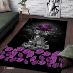 ANZAC Day Remembrance Area Rug Purple Poppy We Will Remember Them LT9