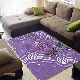 Australia Epilepsy Awareness Area Rug Purple Budgerigar Plumeria Aboriginal LT14