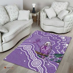 Australia Epilepsy Awareness Area Rug Purple Budgerigar Plumeria Aboriginal LT14