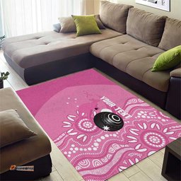 Custom Bowls Australia Breast Cancer Area Rug Pink Ribbon Kangaroo Aboriginal Art LT14