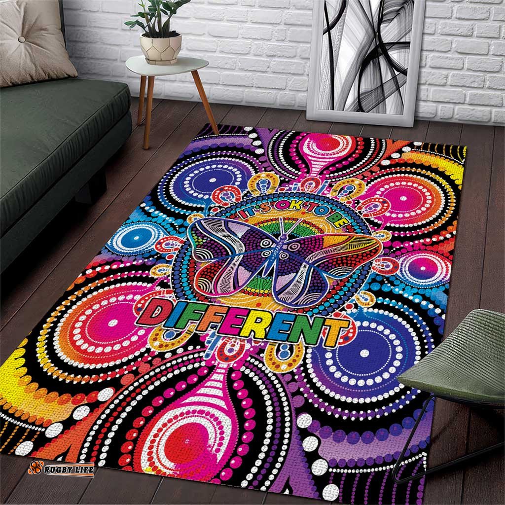 Australia Indigenous Autism Awareness Area Rug Its Okay To Be Different LT05
