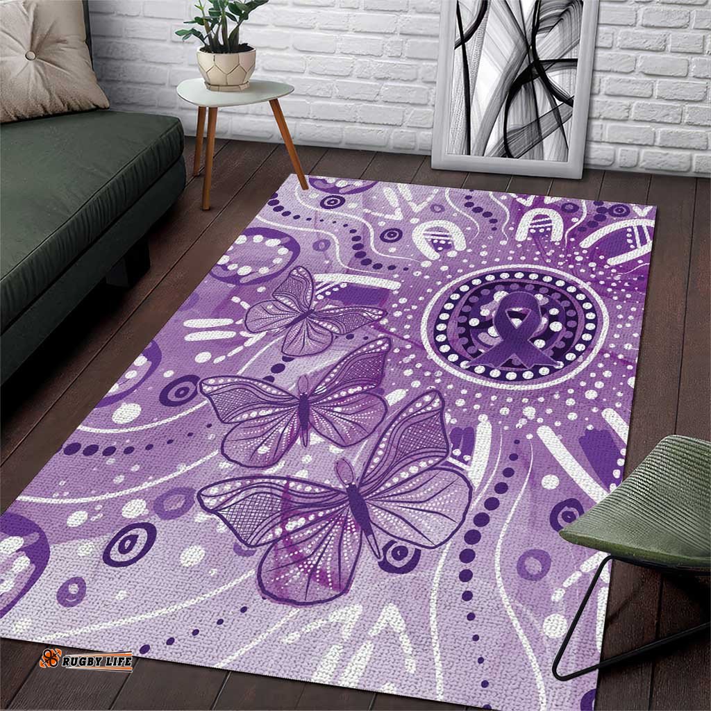 Australia Epilepsy Awareness Indigenous Area Rug Butterfly Aboriginal Art LT7