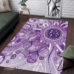 Australia Epilepsy Awareness Indigenous Area Rug Butterfly Aboriginal Art LT7