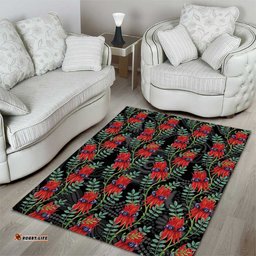 Australia Sturt's Desert Pea Area Rug Aussie Native Flowers Indigenous Art LT14