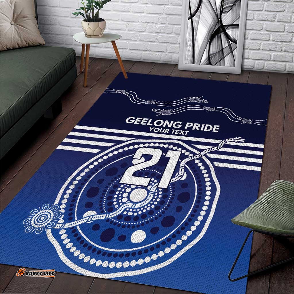 Custom Geelong Pride Area Rug On the Road to Glory Indigenous Aboriginal LT9