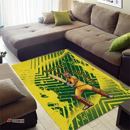 Custom Australia Cricket Area Rug Aussie Baggy Greens - Kangaroo Mascot Style LT14
