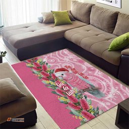 Australia Pink Galah Christmas Area Rug Falalalala Galalah Bottlebrush Aboriginal Art LT14