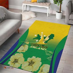 Australia Christmas Island Area Rug Golden Bosun Abutilon listeri With Map LT14