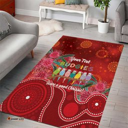 Australia Budgerigar Christmas Personalised Area Rug Budgies Hakea Have A Good Chrissie LT14