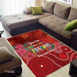 Australia Budgerigar Christmas Personalised Area Rug Budgies Hakea Have A Good Chrissie LT14