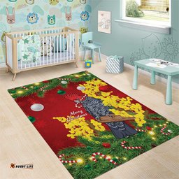 Australia Gang-gang Cockatoo Christmas Area Rug Callocephalon Fimbriatum Golden Wattle Red LT14