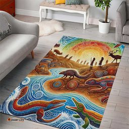 Aboriginal Dreamtime Animals Stories Area Rug LT9