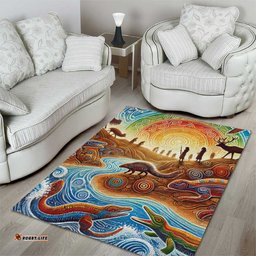 Aboriginal Dreamtime Animals Stories Area Rug LT9