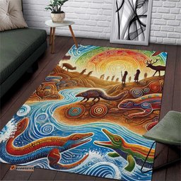 Aboriginal Dreamtime Animals Stories Area Rug LT9