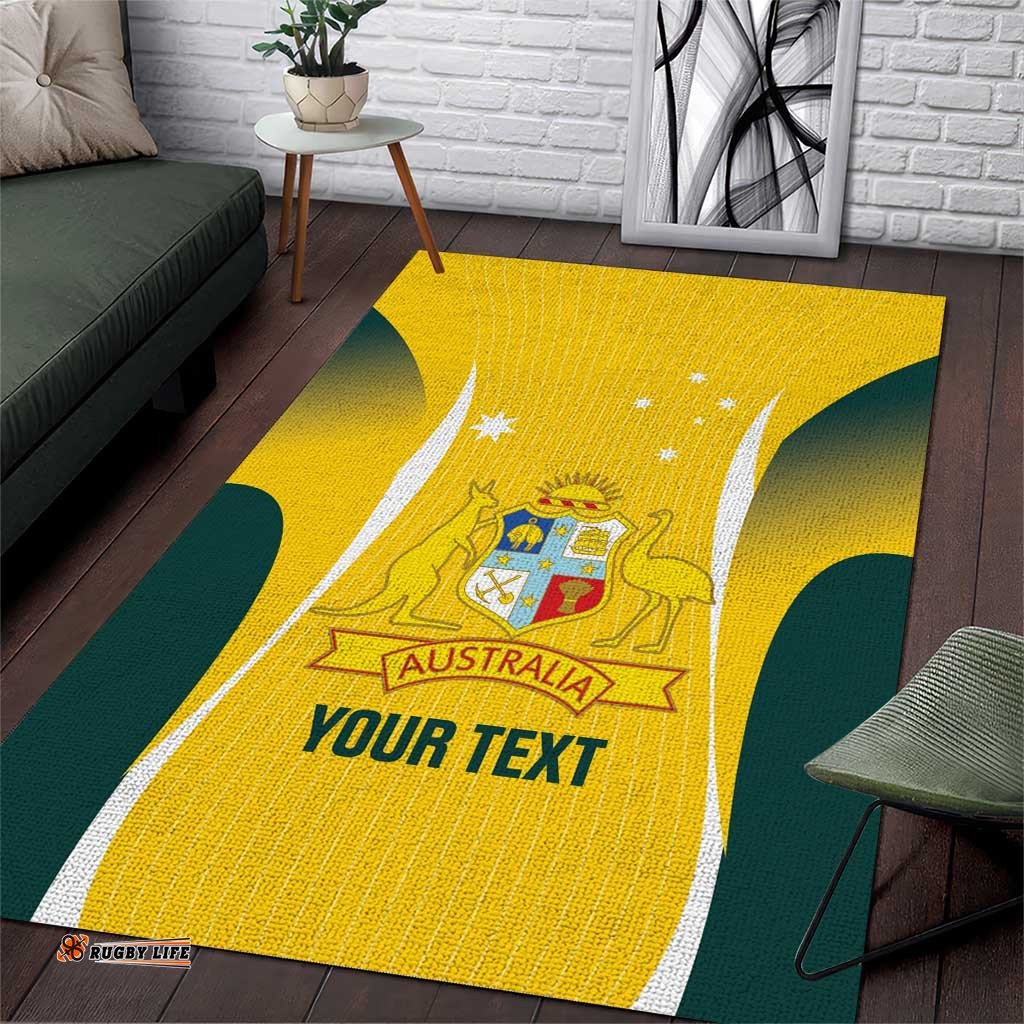 Custom Australia Cricket Area Rug Go Champions Aussie LT14