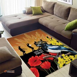 Australia Magpie ANZAC Day Area Rug Rising Sun 25th April Poppy Golden Wattle LT14