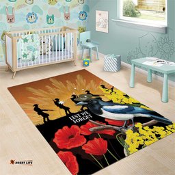 Australia Magpie ANZAC Day Area Rug Rising Sun 25th April Poppy Golden Wattle LT14